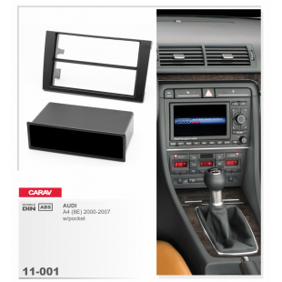 Переходная рамка AUDI A4 (В6), 2000-2006, А4(В7) 2004-2009, SEAT Exeo 2009+ 1-DIN(с карманом)
