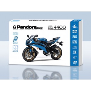 Pandora DXL 4400 MOTO (2013.02, интегрированный CAN, GSM-модем, брелок-метка IS-750 black - CR2032, брелок-браслет R420 — CR2032)